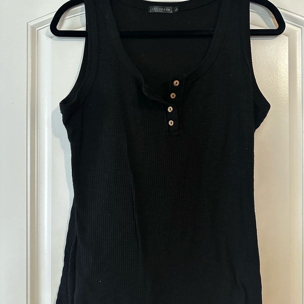 Black tank with buttons